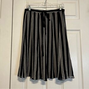 JohnPaulRichard Black and White Dot A-Line 100% Silk Fairygoth Skirt Size 8